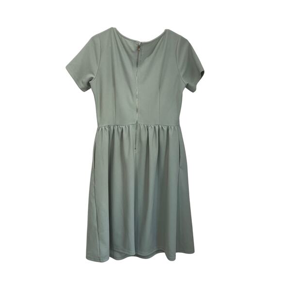 Jessakae Mint Green Dress Size M Short Sleeve Fit and Flare Minimalist - Picture 3 of 7